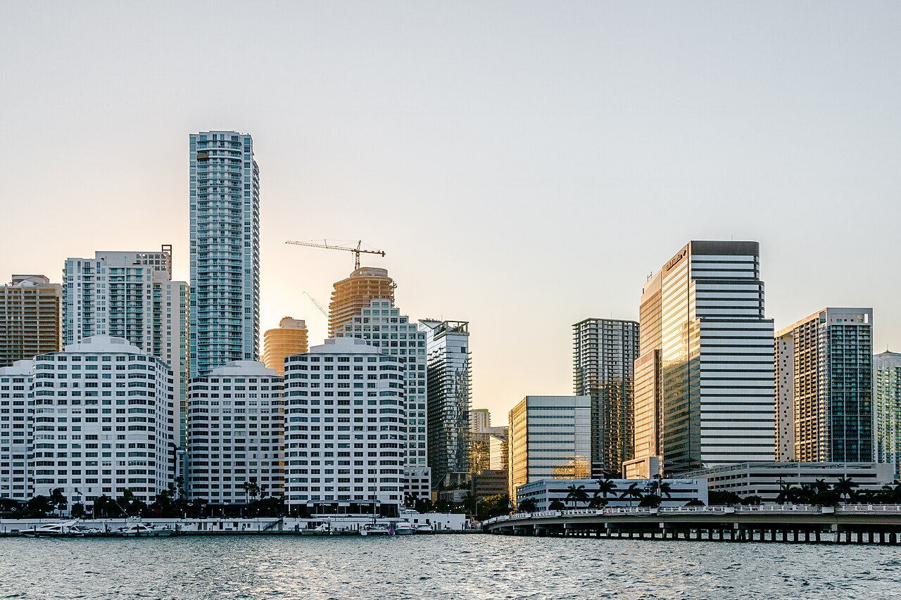 Miami’s waterfront skyline viewed from the bay